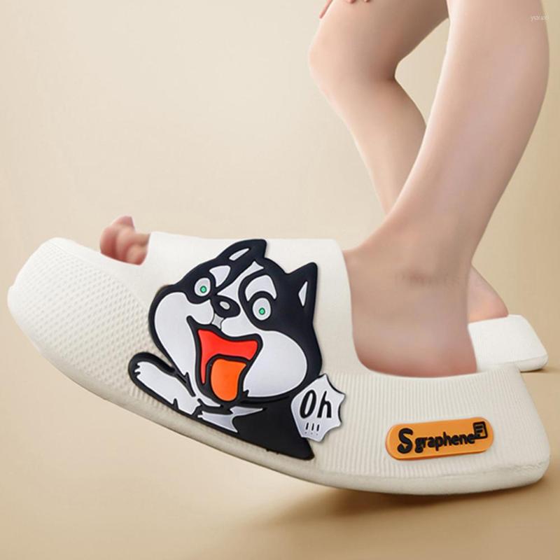 

Slippers Women For Home Summer Cute Dog Sticker Thick Sole Soft House Shoes Platform Funny EVA Outdoot Designer Slides, Black