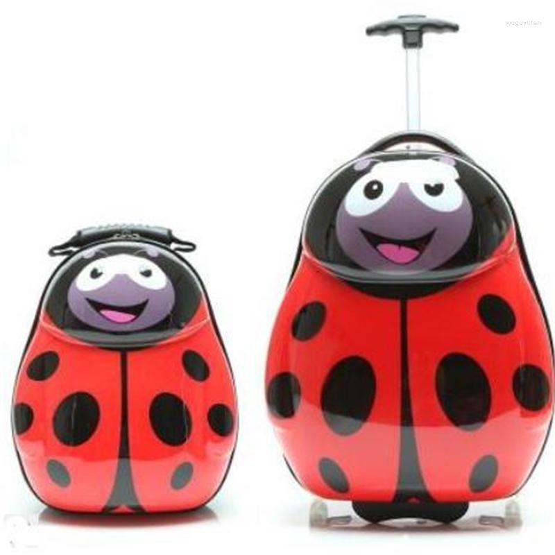 

Suitcases Rolling Suitcase For Kids Carry On Luggage Cartoon Trolley Bag Wheeled Baggage Children Travel Backpack