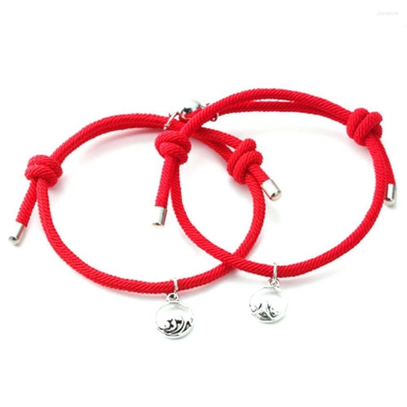 

Charm Bracelets 2023 Couple Bracelet Year Fashion Diy Creative Hand-Woven Eacher Gravity Magnet Bangle Unisex Jewelry