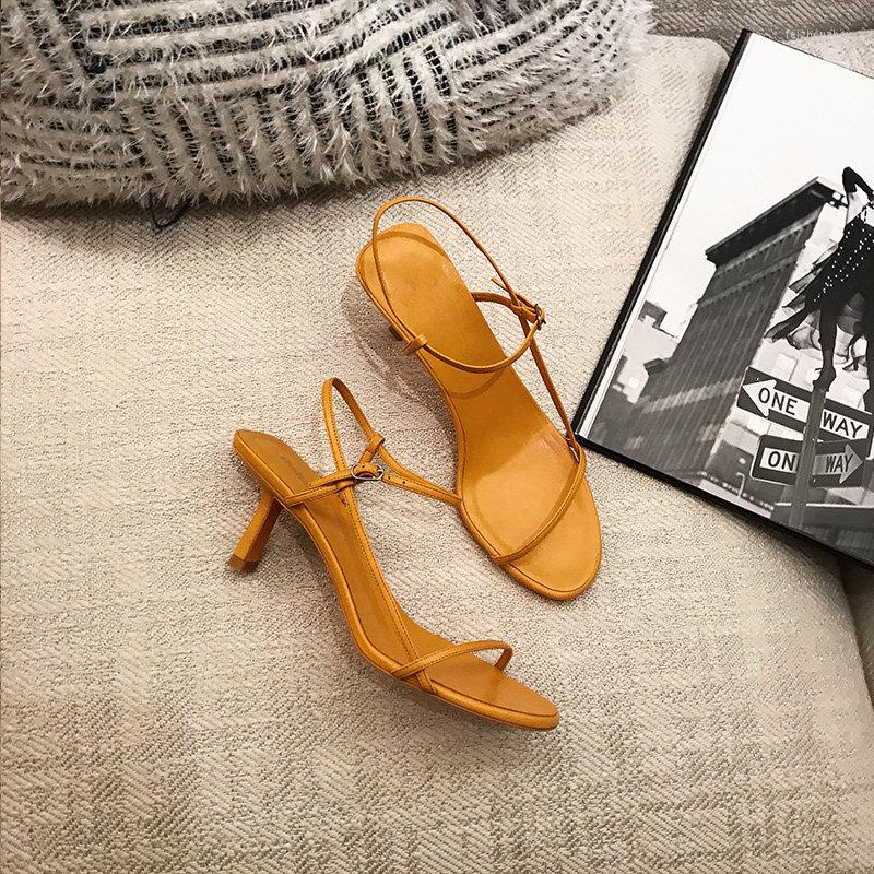 

Sandals Thin Heel Hollowing Summer Shoes Woman Buckle Strap Zapatos De Mujer Narrow Band High Heels Cross-tied Pumps Women, As shown