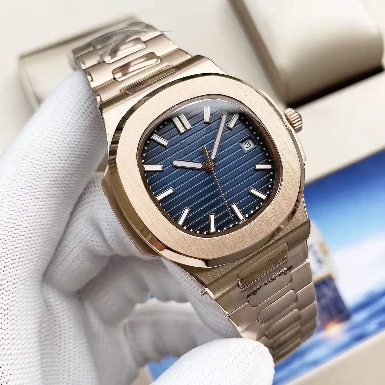 

Luxury High Quality Men's Automatic Mechanical Watch 40MM Rose Silver Brown Blue 904L Stainless Steel Water Resistant Luminous Watch montre de luxe, Color
