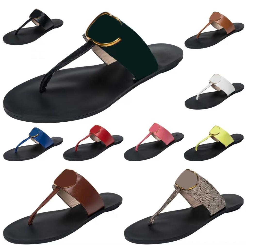 

Classic Women's Slippers Designer Flat Bottom Beach Shoes Summer Fashion Women's Outdoor Leisure T-Shaped Slippers Luxury Wearproof Flip-Flops Sandal, Red