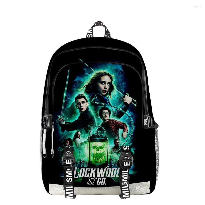 

Backpack Lockwood & Co Tv Show 2023 Zipper School Bag Unique Daypack Traval Oxford Cloth, 3d
