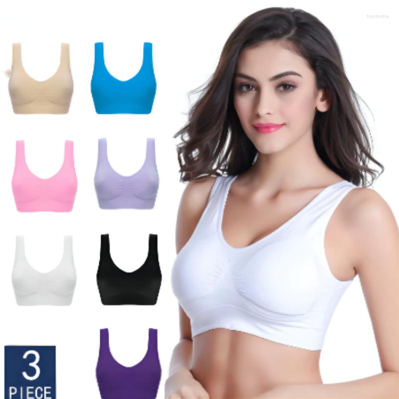 

Bras 3pcs/Lot Seamless For Women Push Up Plus Size No Pad Bralette Brassiere Sexy Active Sports Comfortable Wireless, A3