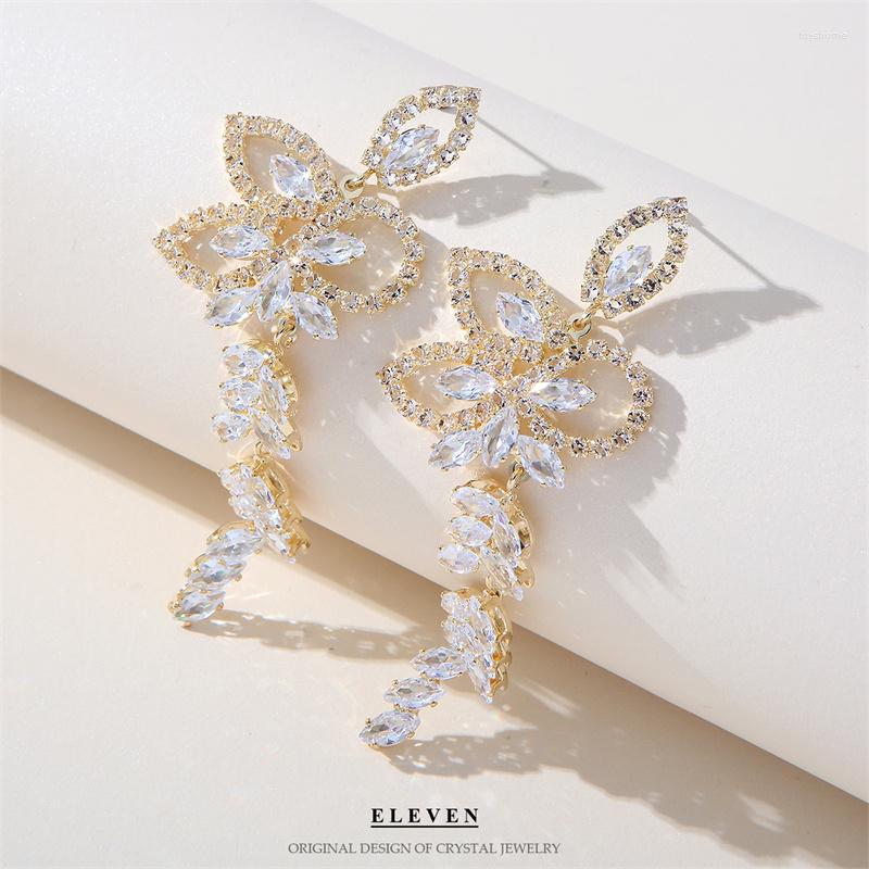 

Dangle Earrings Japanese And Korean Dongdaemun French Fashion Handmade Zircon Chain Rhinestone Pendant Female
