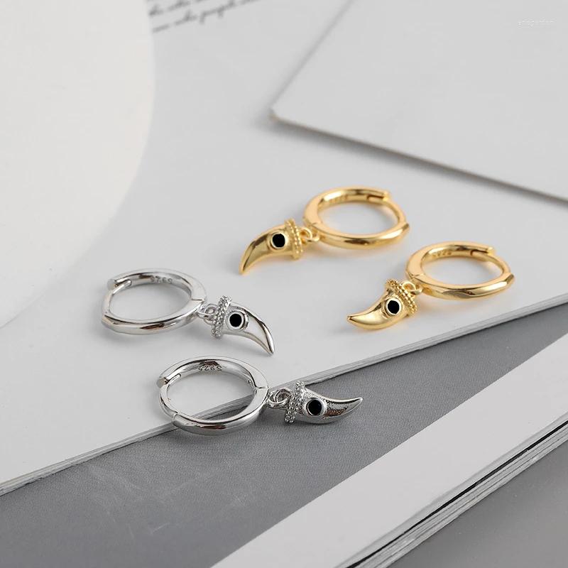 

Hoop Earrings Fashion Small Hoops Earring Zircon Dainty Gold Color Wolf's Fang Pandent Dangle Drop For Women Jewelry Pendientes Gift