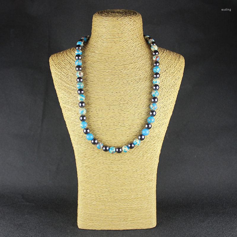 

Chains Arrival Magnetic Hematite Necklace Imperial Emperor Stone Beads Natural MN1003