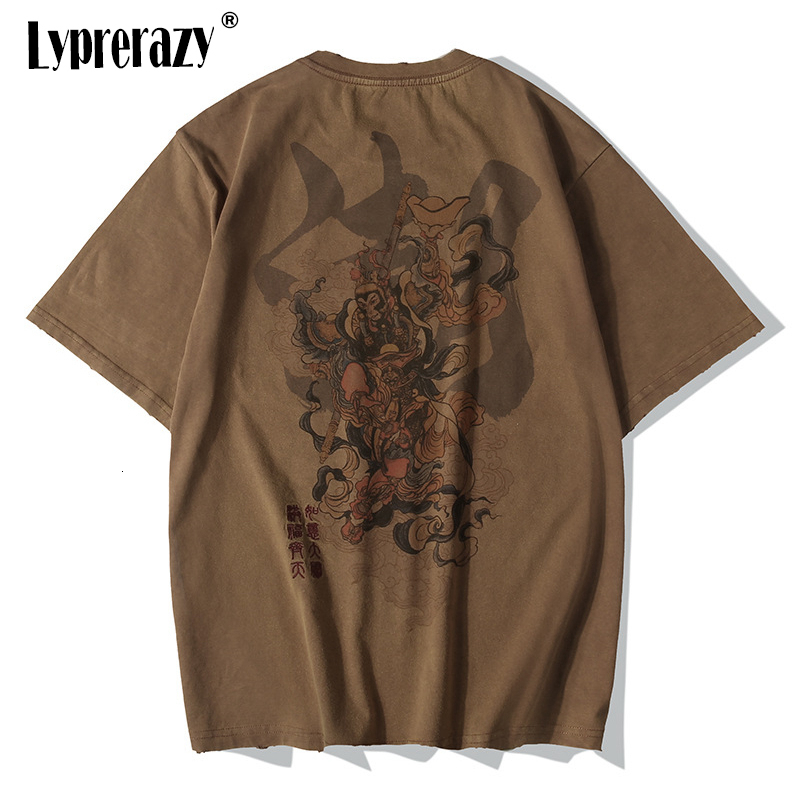 

Men s T Shirts Lyprerazy Chinese Vintage Monkey King Embroidery T Shirt Tshirt Streetwear T Shirt Hip Hop 4XL Clothes Brown Cotton 230420, Camel