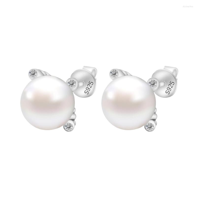 

Stud Earrings YQ Brand 925 Sterling Silver Jewelry 6MM 10MM Natural Freshwater Pearl For Women Hanksgiving Christmas Gifts