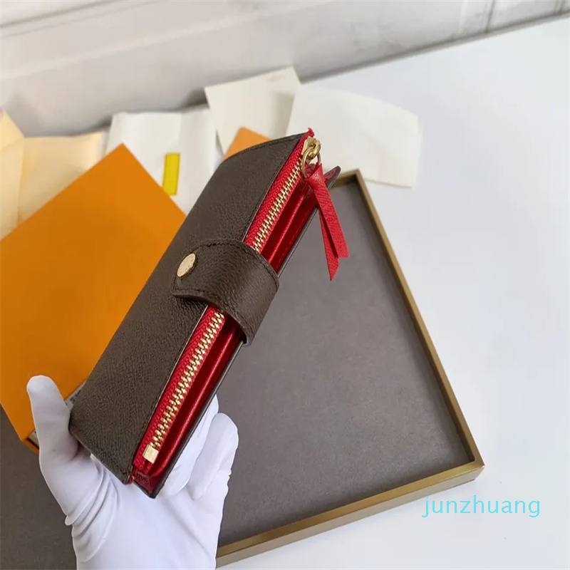 

Fashion designer wallets luxury womens short purses brown flower letter credit card holder ladies slim money clutch 44 with original 22 high-quality, 58019#brown monogrames