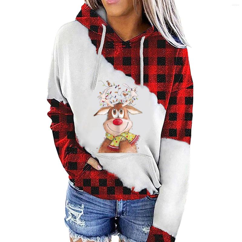 

Women' Hoodies Women' Sweaters Ladies Christmas Red Wine Glass Snowman Printed Color Block Tops Long Sleeve Loose Pullover Casual L 5, Orange