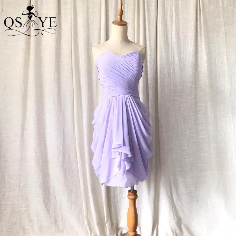 

Party Dresses Petite Girl Lavender Prom Ruched Dropped Chiffon Evening Gown Column Off Shoulder Sweetheart Formal Dress, Same as picture