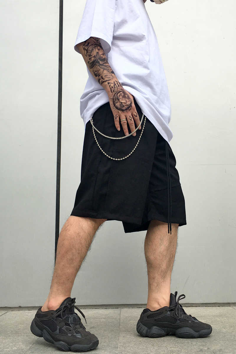 

Designer Clothing Fashion pant High Street Trend brand Galleryes Depts Waist Chain Suit Shorts Men's Middle Pants Harlan Straight Leg Capris Joggers Sportswear, Black