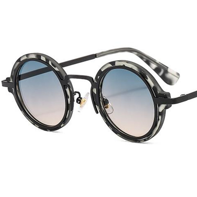 

Punk Sunglasses Unisex Hip Hop Round Sun Glasses Personality Small Frame Anti-UV Spectacles Alloy Temples Ornamental Goggle 8 Colors Available