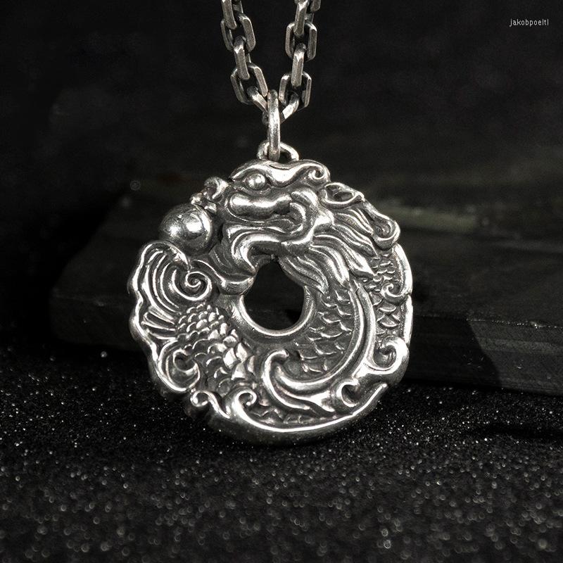 

Pendant Necklaces RJ Dragon Playing With Beads For Boys' Necklace Fashion Male Personality Hanging Ornament Paired Pendants Women Man