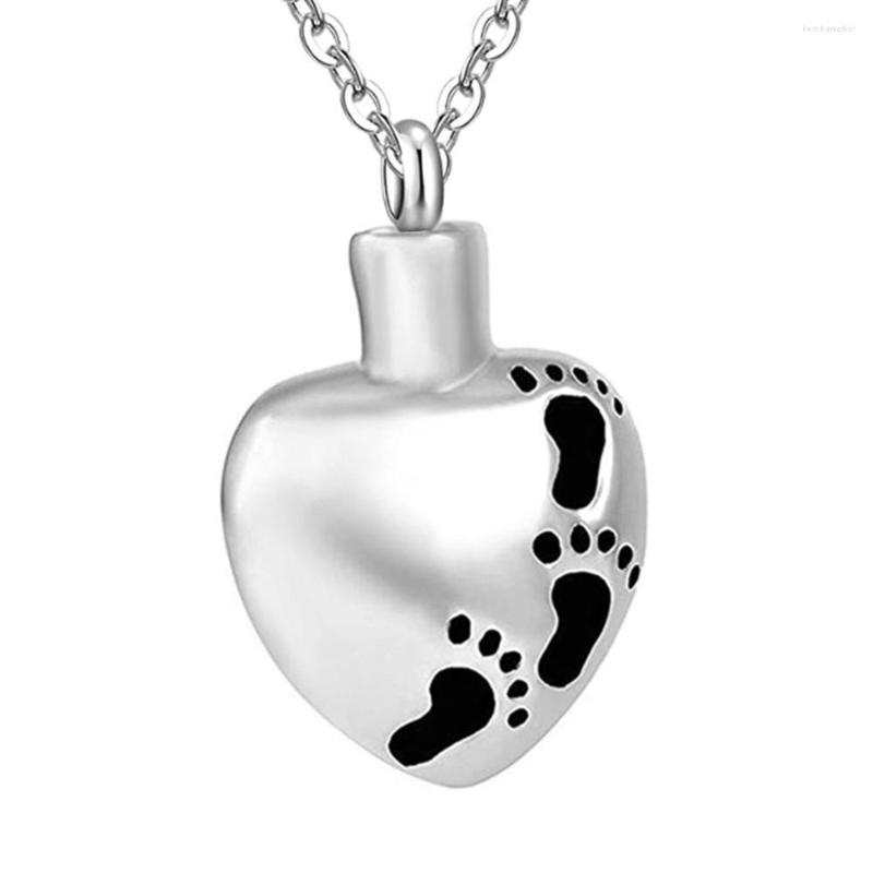

Pendant Necklaces Mommy/Daddy Of An Angel Miscarriage Memorial Jewelry Stainless Steel Heart-Shaped Footprints Urn Necklace Ash Keepsake