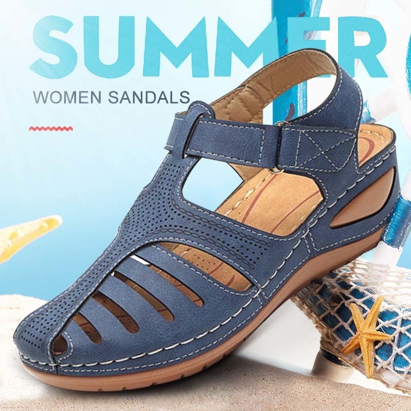 

Sandals Woman Summer Vintage Wedge Sandals Buckle Casual Sewing Women Shoes Female Platform Retro Premium Orthopedic Sandalias Ladies 44 230419, Black