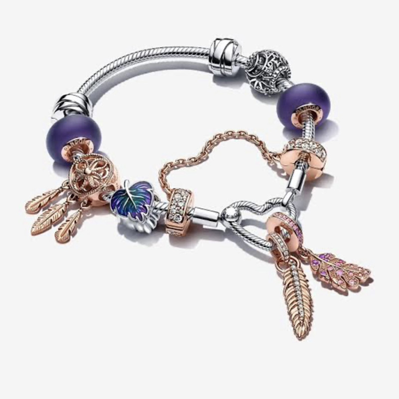 

925 Sterling Silver charms Bracelets for Women Festival Designer Jewelry Gift DIY fit Original Pandora Dream Catcher Bracelet Set