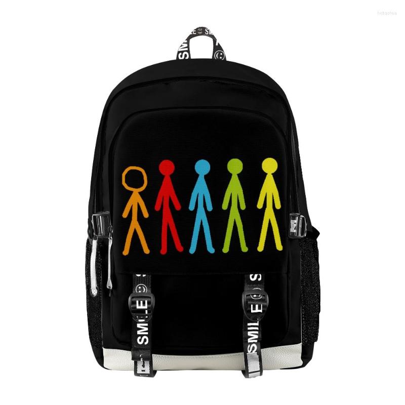 

Backpack Alan Becker Merch Zipper Children Kids School Bag Unique Daypack 2023 Unisex Traval Oxford Cloth Funny Bags, Black