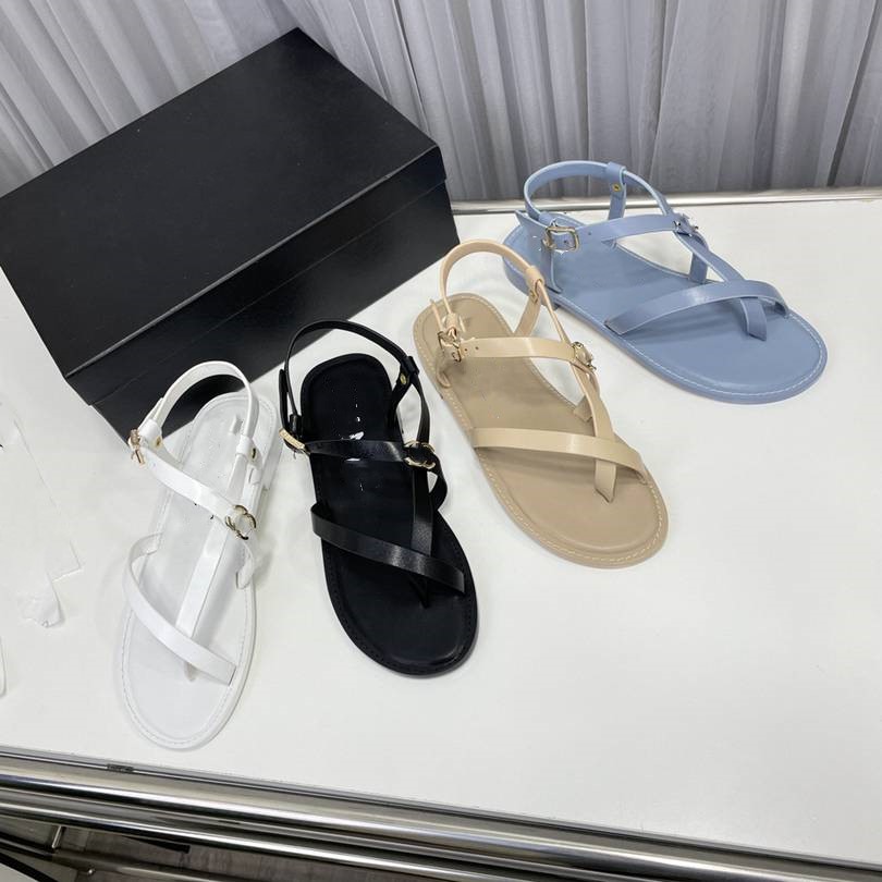 

Classic Women's Woven Chain Sandal Designer Fashion Luxury Elegant channel Simple Material Flat Shoes Comfortable Design gx5c