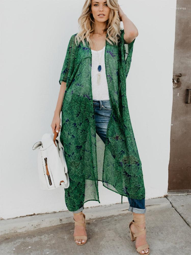 

Women's Swimwear 2023 Women Swimsuit Cover Up Sleeve Kaftan Beach Tunic Dress Robe De Plage Solid White Cotton Pareo High Collar Beachwear, Green