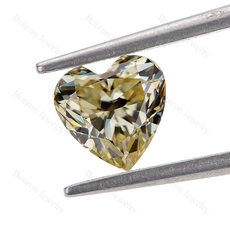 

Loose Diamonds 8.5 8.5mm Yellow Color Gemstone Brilliant Heart Synthetic Moissanite Diamond 9.25 Mohs GRA Professional Supplier Available