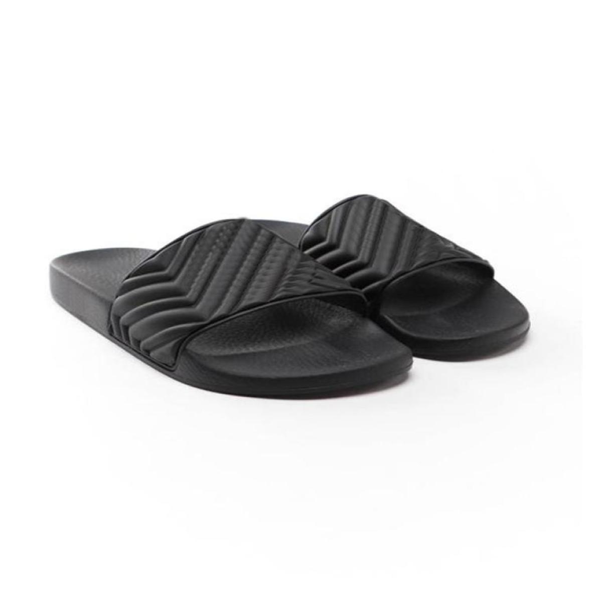 

Cruise 2020 mens womens unisex black Matelasse Rubber Slide sandals Flat beach slippers Molded rubber footbed4765679