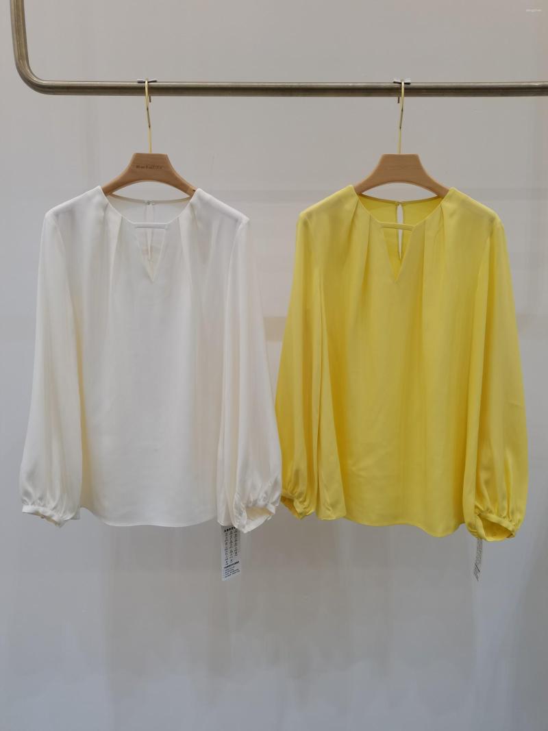 

Women' Blouses 2023 Womens Fashion Long Sleeve Sexy Casual Silk Top 0216