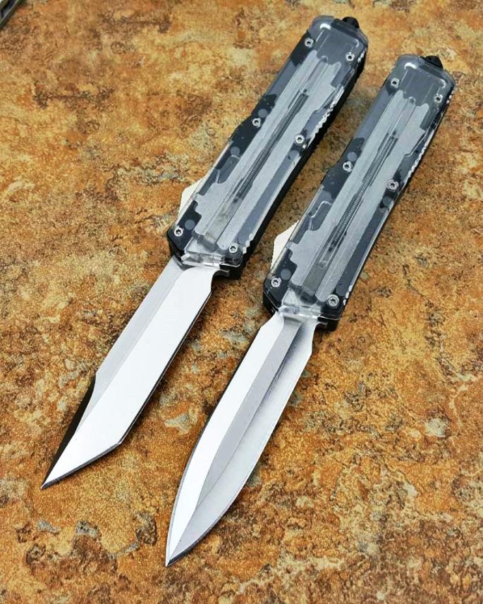 

Theone beetle transparent double action tactical self defense folding edc knife camping knife hunting knives xmas gift pocket tool8972453