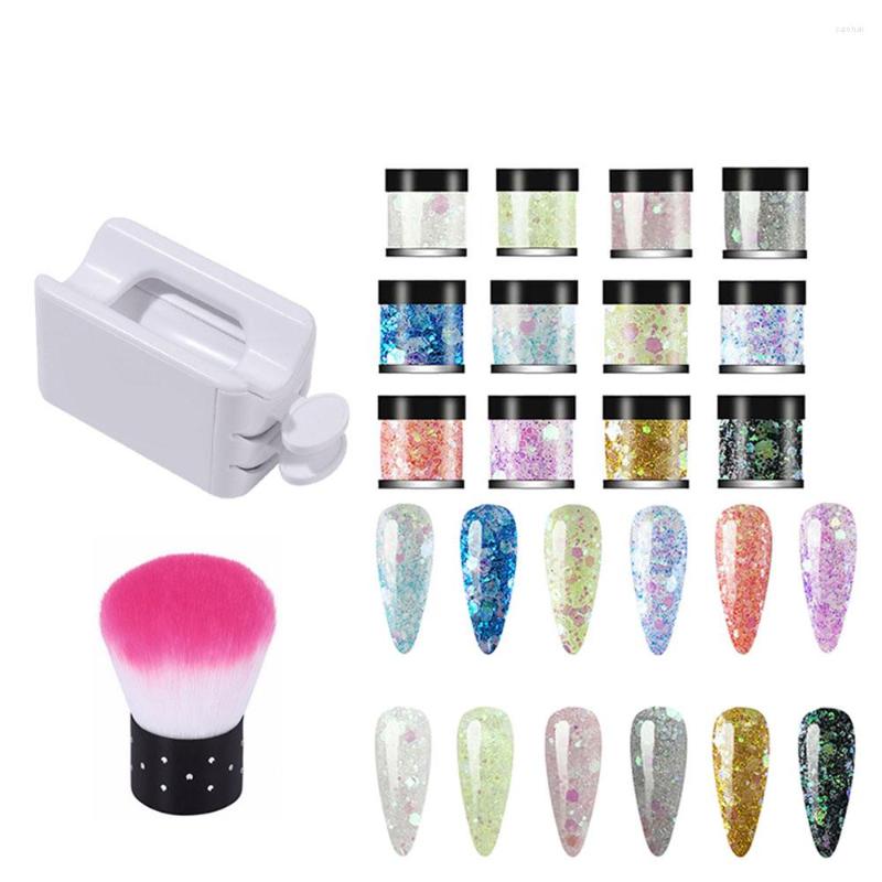 

Nail Art Decorations AB Big Sequins Mixed Glitter Powder Large Size Tools Set Saver DIY Design Fashion Cleaning Brush Recovery Box Kit