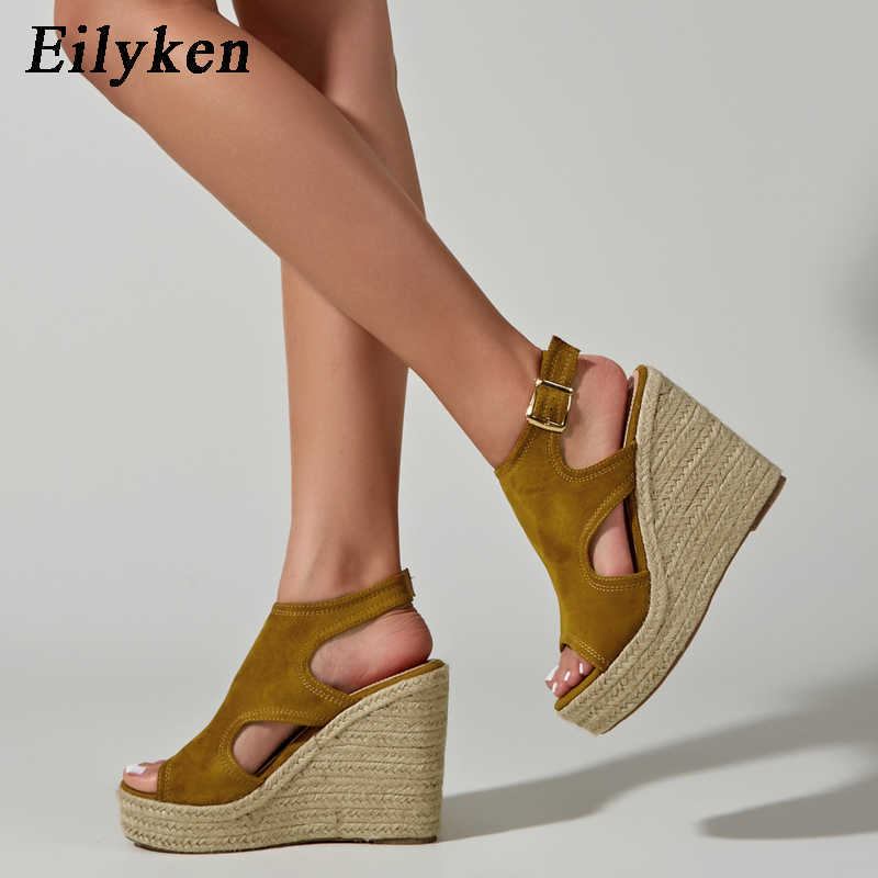 

Gladiator High Heels Platform Wedges Woman Sandals Party Red Strap Summer Shoes size -43 230306, Apricot