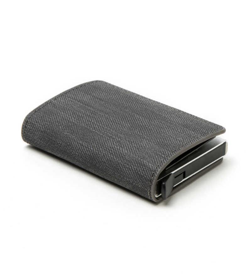 

Business ID Credit Card Holder Men Women Coin Leather Wallet RFID Aluminium CardHolder Box with Money Clips Purse8341709, Grey