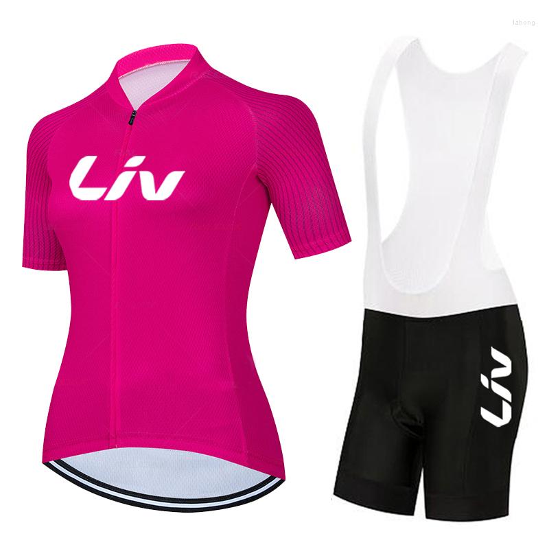 

Racing Sets 2023 LIV Women Team Bike Summer Cycling Jersey Bib Shorts Set Road Bicycle Jerseys MTB Wear Breathable Clothing, Only jersey