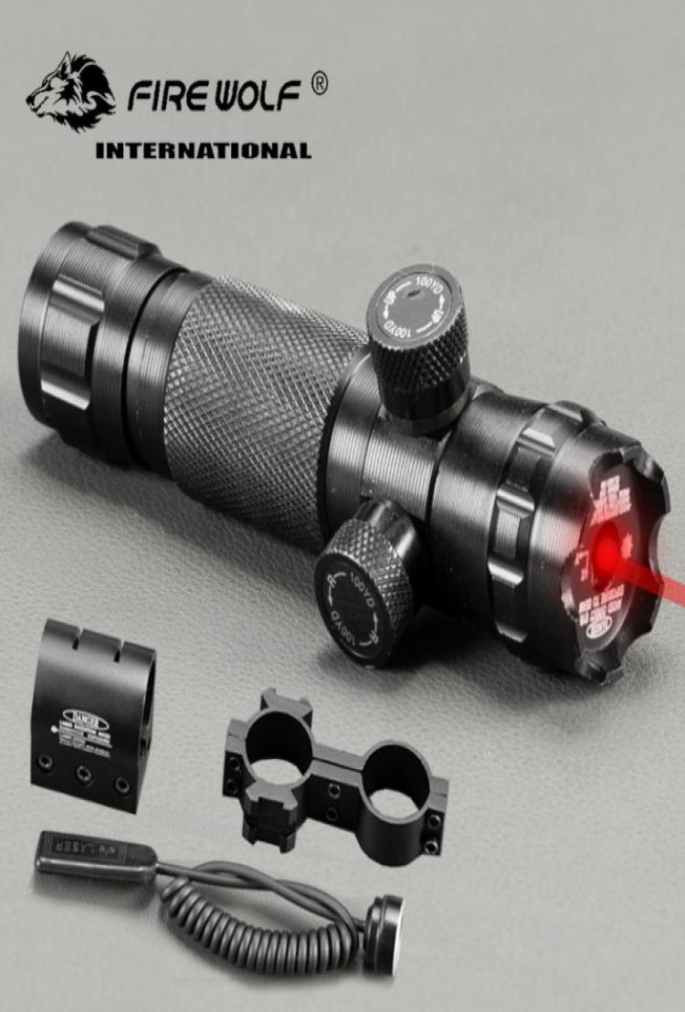 

FIRE WOLF Tactical Adjust Red Dot Laser Sight Rifle Scope With 2 Mounts Picatinny Weaver Rails Hunting Scopes Air Soft1148381