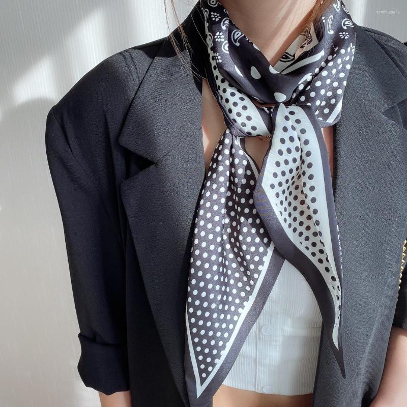 

Scarves Elegant Neckerchief Hair Scarf For Women Long Headband Silk Feel Neck 14 145CM Leopard Print Kerchief Bag Scarfs Ladies