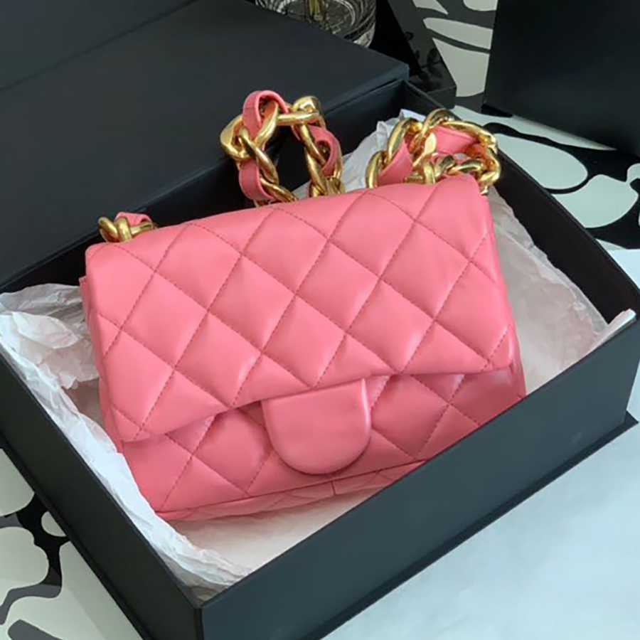 

Luxury Flap Bags Designer Crossbody Bags 1:1 Quality Lambskin Chain Bag 24cm With Box MC097