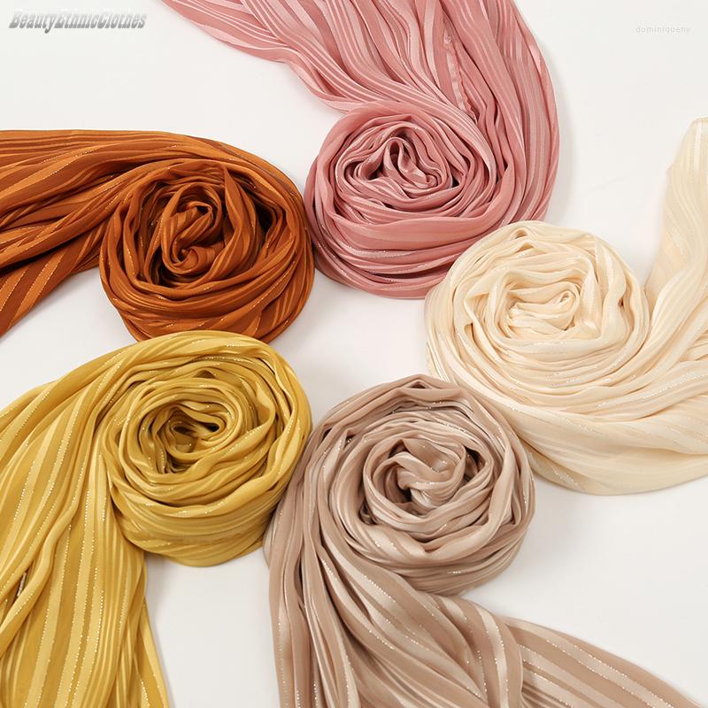 

Scarves Fashion Striped Scarf Women Muslim Hijab Long Shawls Headscarf Turban Islamic Maxi Headwrap Bandanas 180 70cm