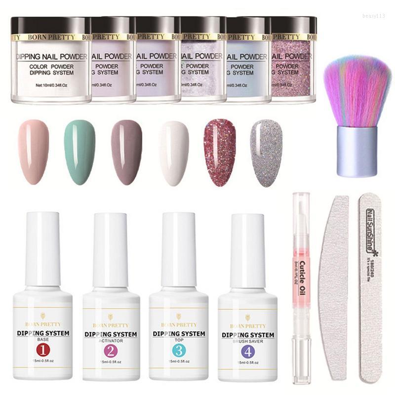 

Nail Art Kits Dip Kit Fall Winter Glitter Dipping Powder With Top Coat DIY For French Manicure Beginner