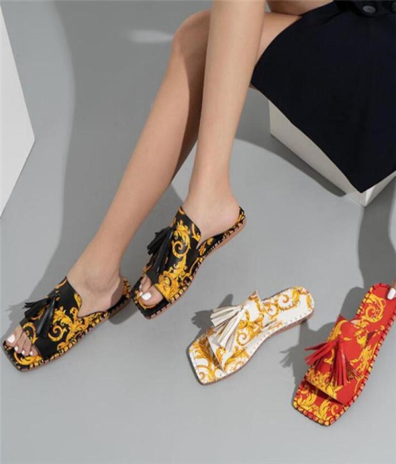 

2021 fashion classic printing women039s Home slippers Summer household Sexy Multicolor flat Beach shoes size 37424188507, Watermelon