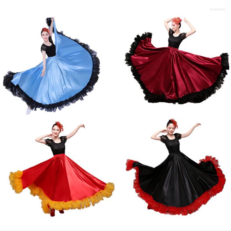 

Stage Wear Spanish Women's Dresses Flamenco Skirts Bigdance Dance Costumes Gypsy Swing Chorus Performance For Woman, One top
