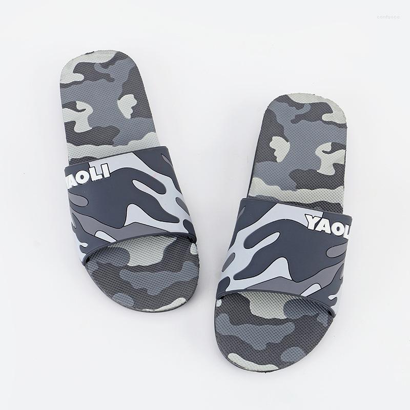 

Slippers Camouflage Men's Thick Bottom Indoor Non-slip Bathroom Flip Flops Comfortable Home Shoes Zapatillas Casa Hombre, Blue