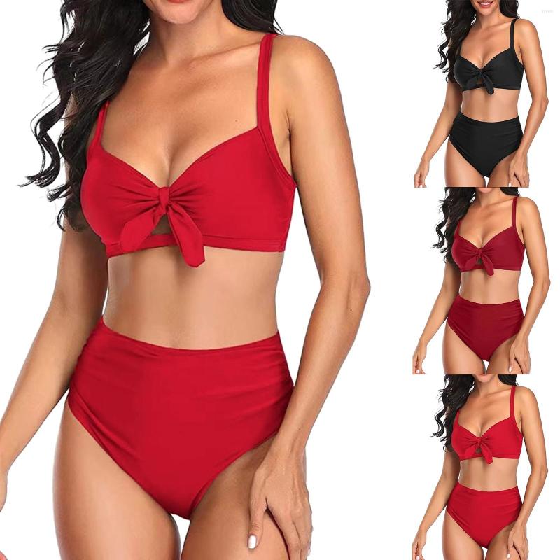 

Women' Swimwear 2023 Women' Split Swimsuit Sexy Bow Bikini Two Piece Cut Out, Rd1