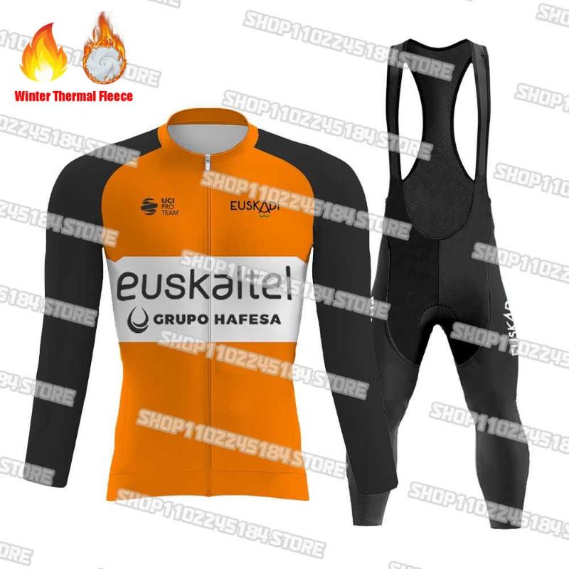 

Racing Sets 2023 Euskaltel Cycling Jersey Set Winter Clothing Men Road Bike Suit Thermal Fleece Jacket Ropa Ciclismo, Pant
