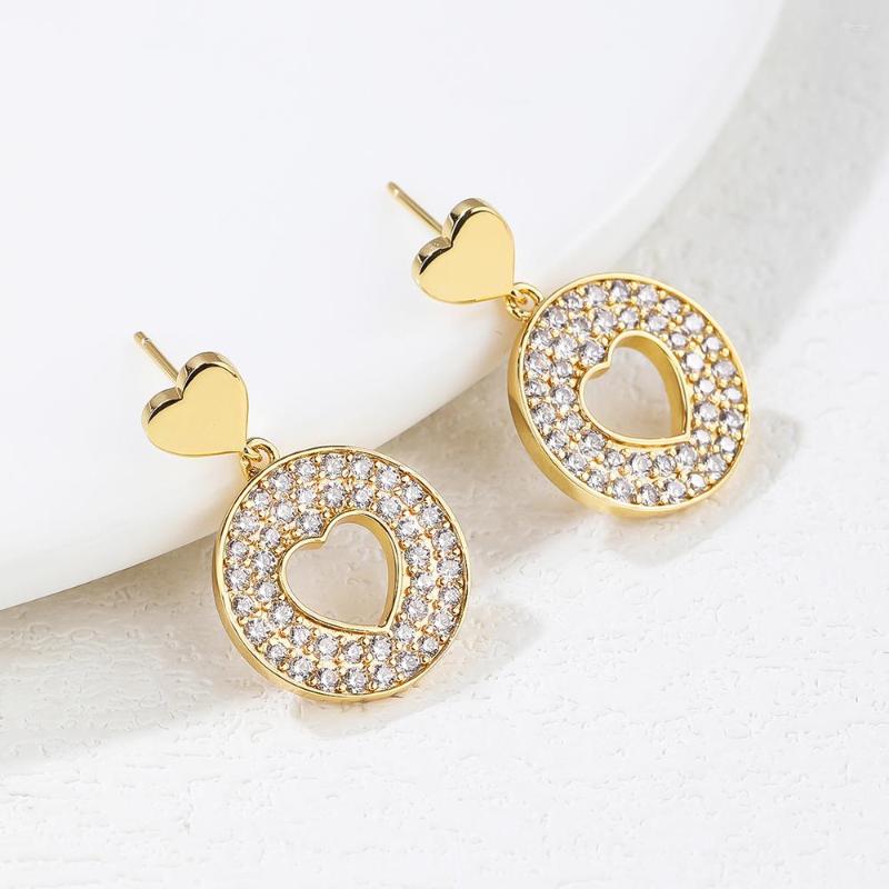 

Dangle Earrings Korean Fashion Jewelry Hoop For Women Gold Color Bride Accessories Wedding Earring Girls Valentine's Day Gift