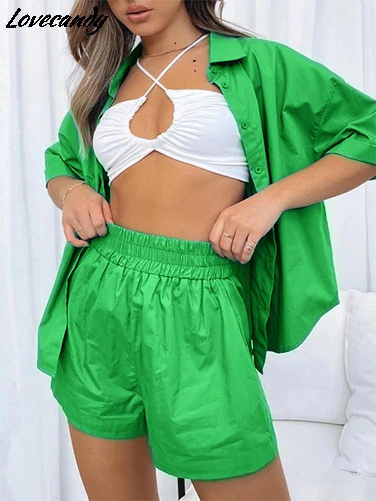 

Dress LADIES SEXY SOLID SUITS CASUAL SHORT SLEEVE SINGLEBREASTED TOP AND MINI SHORTS SET 2022 SUMMER TWO PIECE OUTFITS FOR WOMEN, White