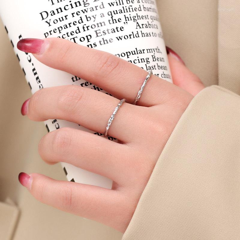 

Wedding Rings Concave Convex Minimalist Simple Single Thin Silver Color Adjustable For Women Elegant Glitter Jewelry Wholesale