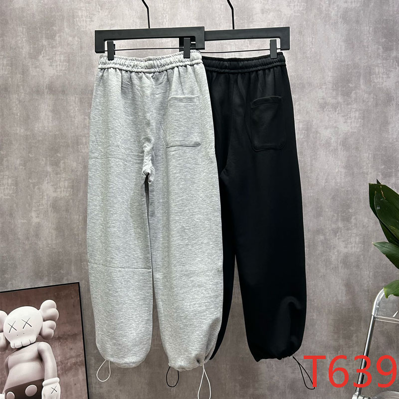 

T639 Casual pants long pants bathroom pants couple style cross flower high street wide leg patch leather label personalized fashion classic letters punk hip-hop