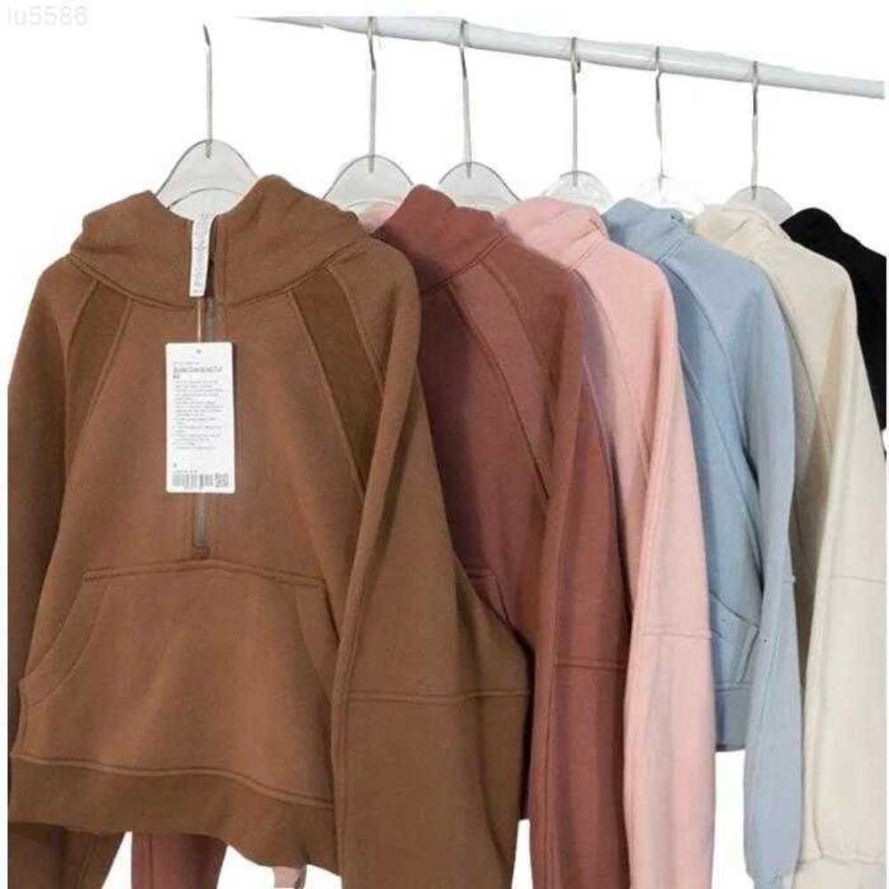 

Scuba Half Zip Hoodie Womens Yoga Suit Designer Hooded Sweatshirt Ladies Gym Sportswear Outdoor Sports Jogging Hoody Thick Long-sleeved with Fleecepvyl