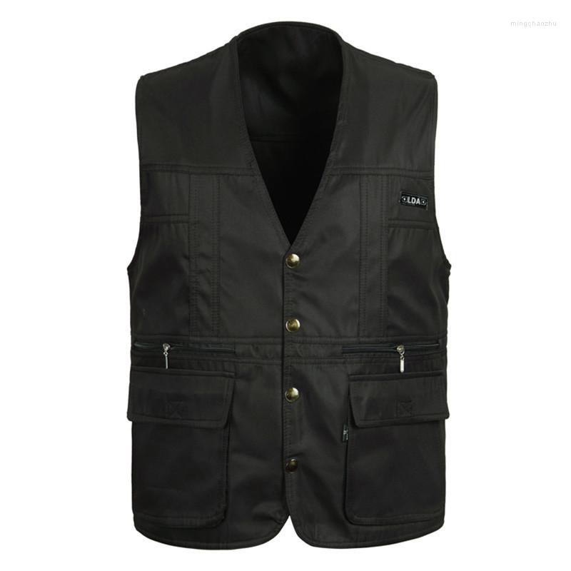 

Hunting Jackets Men Outdoor Travel Climbing Fishing Multi-pocket Thin Waistcoat Male Spring Autumn Hiking Camping Breathable Sports Vest, Black 4 pockets