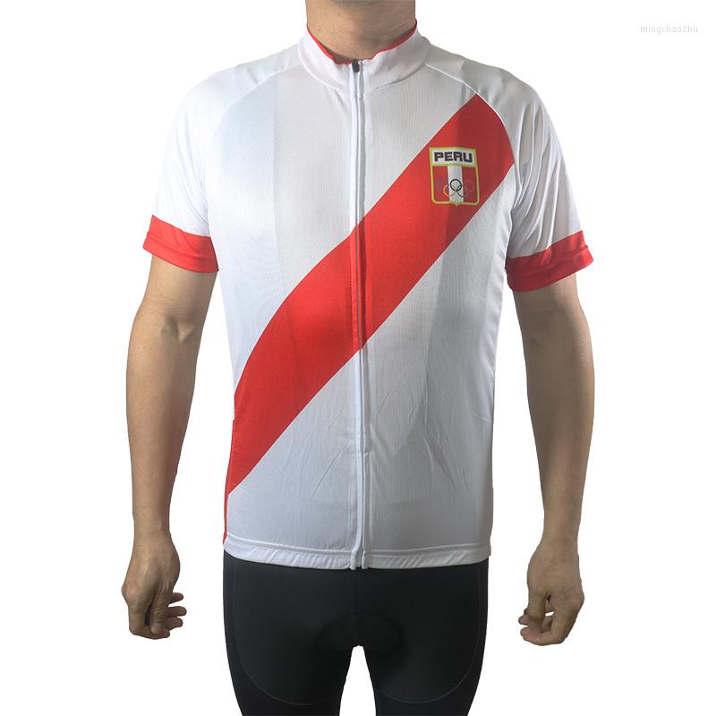 

Racing Jackets Cycling Jersey Peru Bike XCO Sleeve Clothing MTB Gear Men Clothes Race Pro Bicycle Dirt Road Ride Motocross Wear Tshirt
